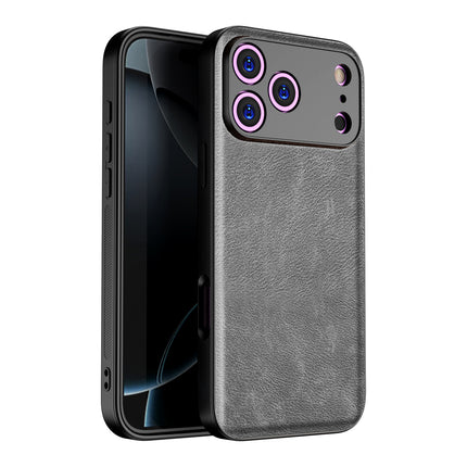 Kapa Tux Leather Back Cover for Apple iPhone 17 Pro | Slim Shockproof Camera Protection Bumper Case (Grey) - Mobizang