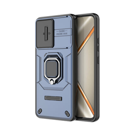 Kapa Armor Slider Back Cover for Oppo K13 5G | Inbuilt Ring + Camera Slider Shockproof Lens Protection Bumper Back Case (Blue)