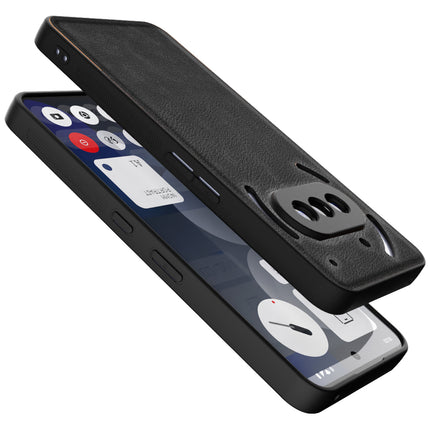 Kapa Tux Leather Back Cover for Nothing Phone 3A 5G | Slim Shockproof Camera Protection Bumper Case (Black)