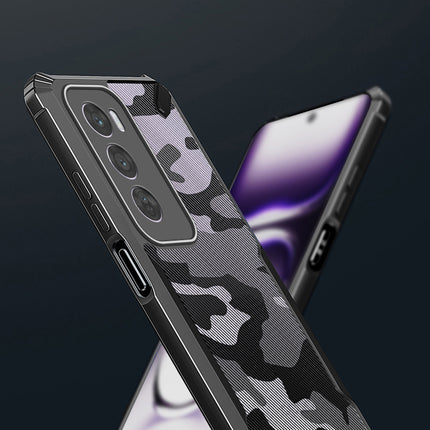Kapa Bull Camouflage Back Cover for Oppo Reno 12 (5G) | [Military Grade Protection] Shock Proof Slim Hybrid Bumper Case (Black)