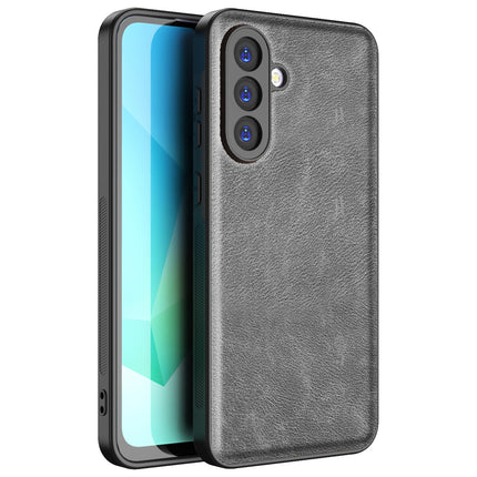 Kapa Tux Leather Back Cover for Samsung Galaxy A56 | Slim Shockproof Camera Protection Bumper Case (Grey) - Mobizang