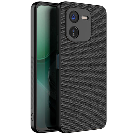 Kapa Soft Full Fabric Protective Back Case Cover for IQOO Z9X | Shockproof Slim Hard Anti Slip Back Case (Black)