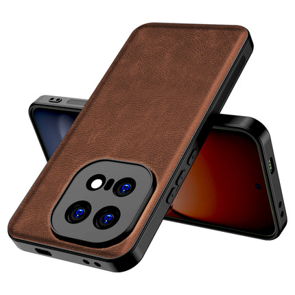 Kapa Tux Leather Back Cover for IQOO 15 5G | Slim Shockproof Camera Protection Bumper Case (Brown) - Mobizang