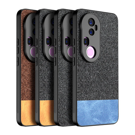 Kapa Soft Fabric & Leather Hybrid Protective Back Cover for Vivo T4 Ultra 5G | Shockproof Slim Hard Anti Slip Back Case (Brown)