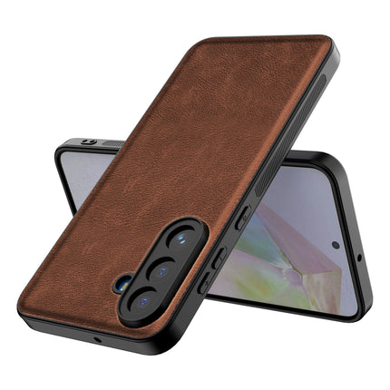 Kapa Tux Leather Back Cover for Samsung Galaxy M36 / F36 5G | Slim Shockproof Camera Protection Bumper Case (Brown)