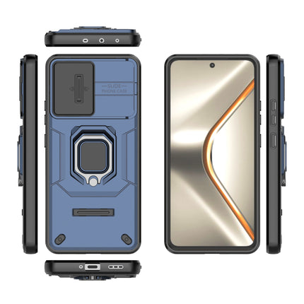 Kapa Armor Slider Back Cover for Oppo K13 5G | Inbuilt Ring + Camera Slider Shockproof Lens Protection Bumper Back Case (Blue)