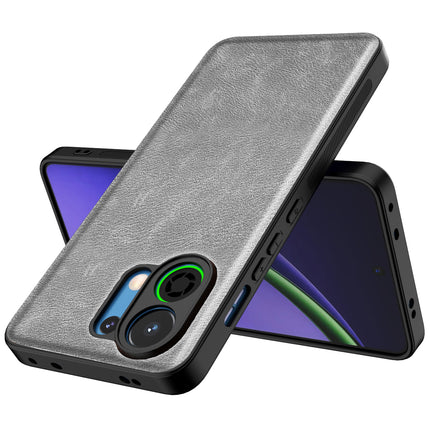 Kapa Tux Leather Back Cover for Oppo K13 Turbo / K13 Turbo Pro | Slim Shockproof Camera Protection Bumper Case (Grey)