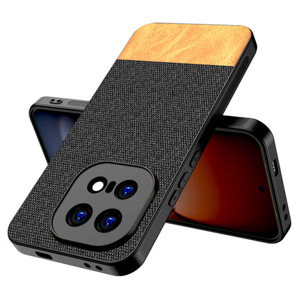 Kapa Soft Fabric & Leather Hybrid Protective Back Cover for IQOO 15 5G | Shockproof Slim Hard Anti Slip Back Case (Black,Brown)