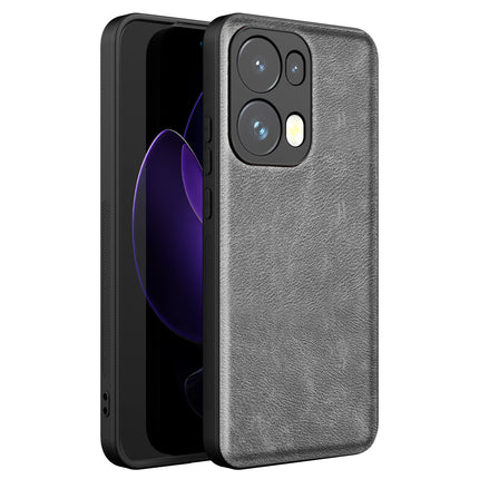 Kapa Tux Leather Back Cover for Oppo Reno 13 Pro | Slim Shockproof Camera Protection Bumper Case (Grey)