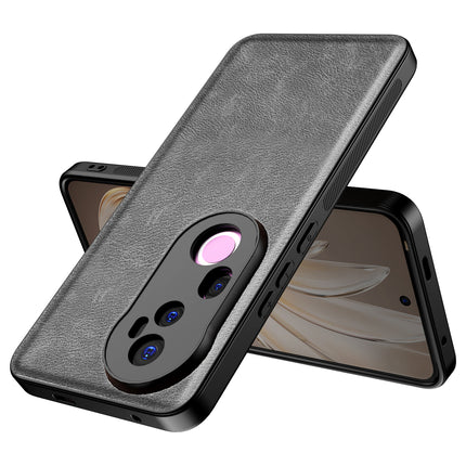 Kapa Tux Leather Back Cover for Vivo T4 Ultra 5G | Slim Shockproof Camera Protection Bumper Case (Grey)