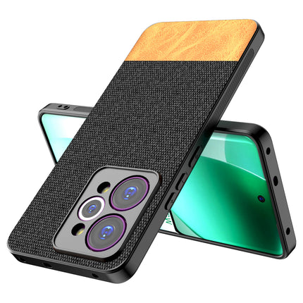 Kapa Soft Fabric & Leather Hybrid Protective Back Cover for Realme 15 Pro 5G | Shockproof Slim Hard Anti Slip Back Case (Black,Brown) - Mobizang