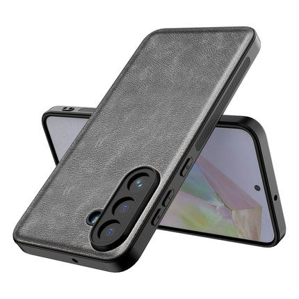 Kapa Tux Leather Back Cover for Samsung Galaxy M36 / F36 5G | Slim Shockproof Camera Protection Bumper Case (Grey)