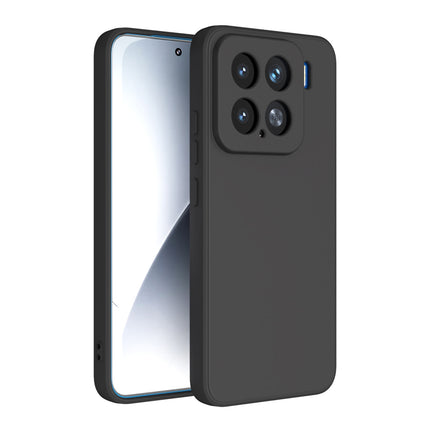 Kapa Matte Protective Lens Flexible Back Cover for Xiaomi 15 5G | Slim Silicone with Soft Lining Shockproof Full Body Bumper Case (Black)
