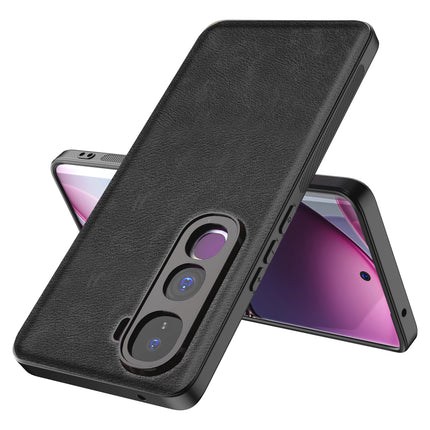Kapa Tux Leather Back Cover for Vivo Y400 Pro 5G | Slim Shockproof Camera Protection Bumper Case (Black) - Mobizang