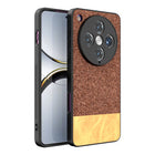 Kapa Soft Fabric & Leather Hybrid Protective Back Cover for Oppo Find X8 Pro | Shockproof Slim Hard Anti Slip Back Case (Brown)