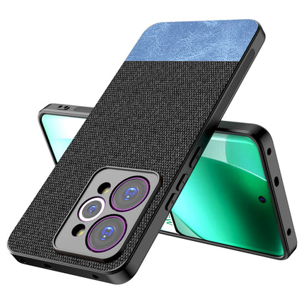 Kapa Soft Fabric & Leather Hybrid Protective Back Cover for Realme 15 Pro 5G | Shockproof Slim Hard Anti Slip Back Case (Black,Blue)