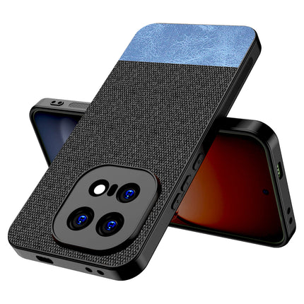 Kapa Soft Fabric & Leather Hybrid Protective Back Cover for IQOO 15 5G | Shockproof Slim Hard Anti Slip Back Case (Black,Blue)