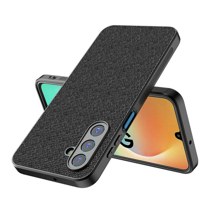 Kapa Soft Full Fabric Protective Back Case Cover for Samsung Galaxy M36 / F36 5G | Shockproof Slim Hard Anti Slip Back Case (Black)