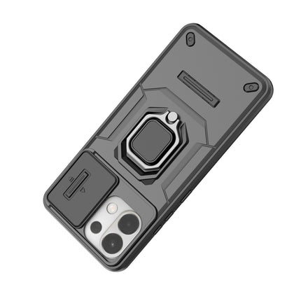 Kapa Armor Slider Back Cover for Oppo K13 5G | Inbuilt Ring + Camera Slider Shockproof Lens Protection Bumper Back Case (Black)