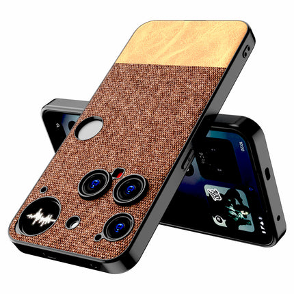 Kapa Soft Fabric & Leather Hybrid Protective Back Cover for Nothing Phone 3 5G | Shockproof Slim Hard Anti Slip Back Case (Brown)