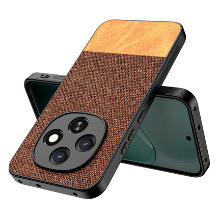 Kapa Soft Fabric & Leather Hybrid Protective Back Cover for Oppo F31 Pro 5G | Shockproof Slim Hard Anti Slip Back Case (Brown) - Mobizang