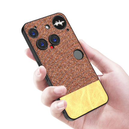 Kapa Soft Fabric & Leather Hybrid Protective Back Cover for Nothing Phone 3 5G | Shockproof Slim Hard Anti Slip Back Case (Brown)