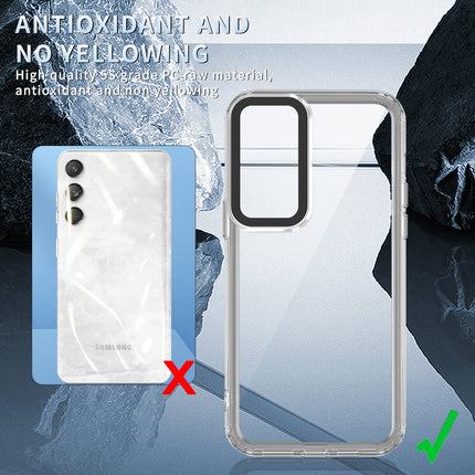 Kapa Warrior Acrylic Clear Back Cover For Samsung Galaxy M55 (5G) | Slim Shockproof [Military Grade Protection] Hybrid Bumper Case (Clear Sides)