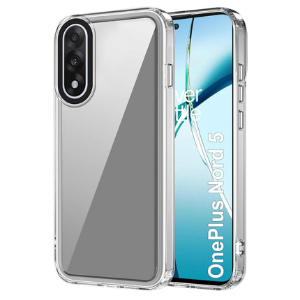 Kapa Warrior Acrylic Clear Back Cover For OnePlus Nord 5 | Slim Shockproof [Military Grade Protection] Hybrid Bumper Case (Clear Sides) - Mobizang