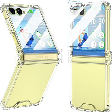 Kapa Clear Airbag with Hinge Protection Back Case for Samsung Galaxy Flip7 / Z Flip 7 | Transparent Shockproof Slim Hard Protective Cover (Clear)