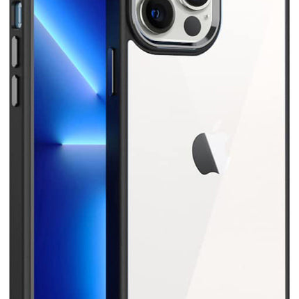 Kapa Beetle V2 for Apple iPhone 14 Pro Back Cover , [Military Grade] Shockproof Slim Camera Ring Hybrid Clear Case (Black)