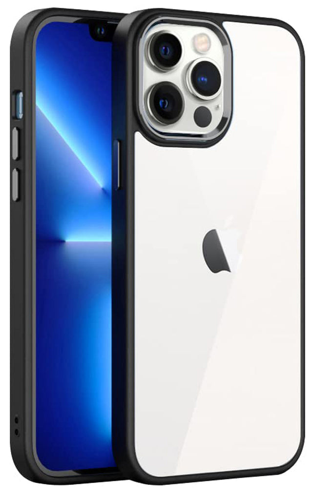 Kapa Beetle V2 for Apple iPhone 14 Pro Back Cover , [Military Grade] Shockproof Slim Camera Ring Hybrid Clear Case (Black)