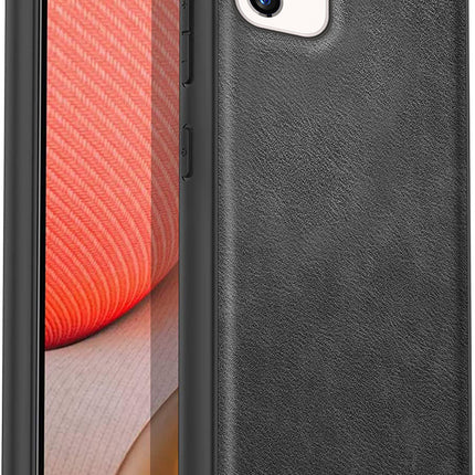 Tux Back Case For Samsung Galaxy A73 , Slim Leather Case with Soft Edge Shockproof Back Cover (Black)