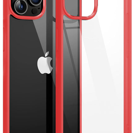 Kapa Hawkeye Clear Back Cover for Apple iPhone 15 Pro | Camera Lens Protector Shockproof Slim Clear Case Cover (Red)