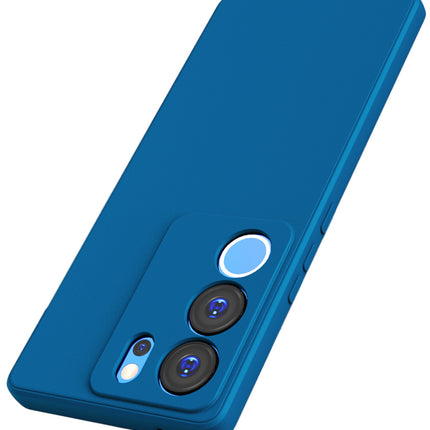 Kapa Matte Protective Lens Flexible Back Cover for VIvo V29 PRO (5G) | Slim Silicone with Soft Lining Shockproof Full Body Bumper Case (Blue)