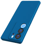Kapa Matte Protective Lens Flexible Back Cover for VIvo V29 PRO (5G) | Slim Silicone with Soft Lining Shockproof Full Body Bumper Case (Blue)