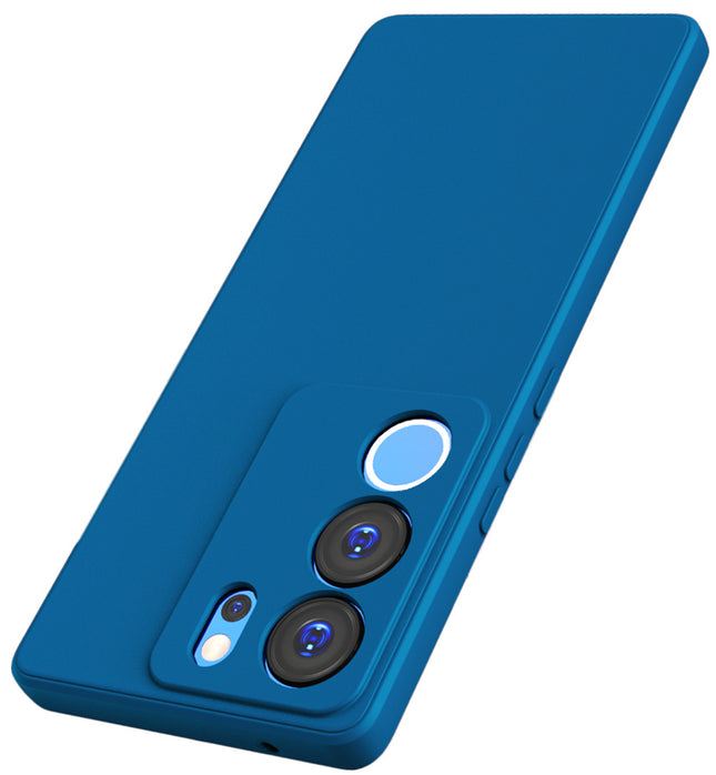Kapa Matte Protective Lens Flexible Back Cover for VIvo V29 PRO (5G) | Slim Silicone with Soft Lining Shockproof Full Body Bumper Case (Blue)