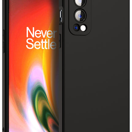 Matte Lens Protective Back Cover for OnePlus Nord 2 (5G) / One Plus Nord 2 (5G) , Slim Silicone with Soft Lining Shockproof Flexible Full Body Bumper Case (Black) - Mobizang