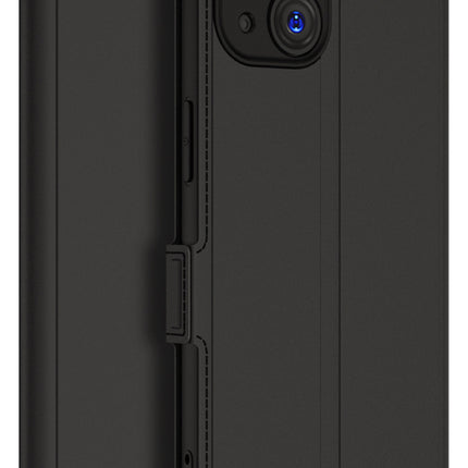 Kapa Noble Slim Magnetic Leather Flip Case Cover for Apple iPhone 15 PLUS | Card Holder Stand Leather Flip Wallet Case (Black) - Mobizang