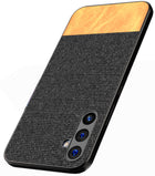 Kapa Soft Fabric & Leather Hybrid Protective Cover for Samsung Galaxy A54 (5G) | Shockproof Slim Hard Anti Slip Back Case (Black,Brown)