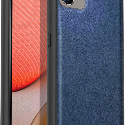 Tux Back Case For Oppo Reno 6 Pro (5G) , Slim Leather Case with Soft Edge Shockproof Back Cover (Blue)