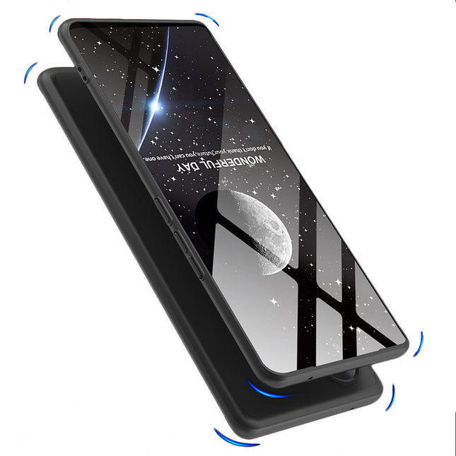 Kapa Double Dip Full 360 Protection Back Case Cover With Stand for Vivo V29E (Black) - Mobizang