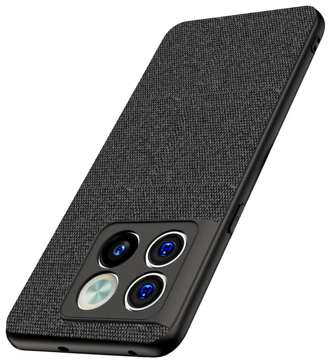 Kapa Soft Fabric Hybrid Protective Back Case Cover for OnePlus 10T (Black)