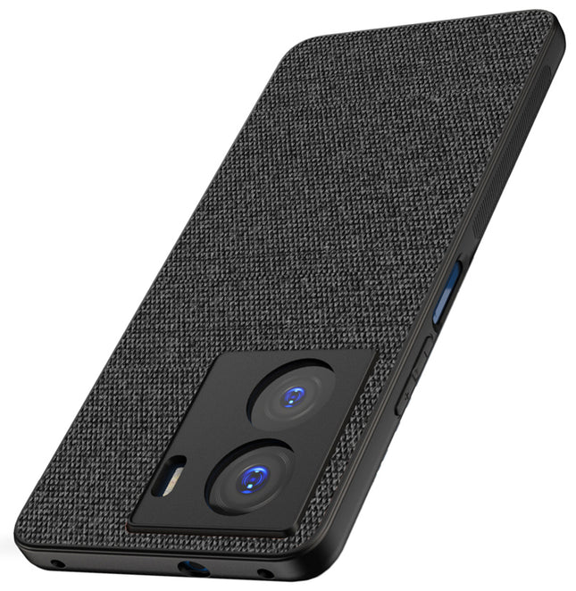 Kapa Soft Full Fabric Protective Back Case Cover for IQOO Z7 / Z7S (5G) | Shockproof Slim Hard Anti Slip Back Case (Black) - Mobizang