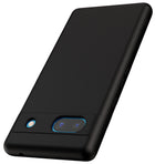 Kapa Matte Protective Lens Flexible Back Cover for Google Pixel 7A | Slim Silicone with Soft Lining Shockproof Full Body Bumper Case (Black)
