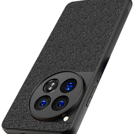 Kapa Soft Full Fabric Protective Back Case Cover for OnePlus 12 | Shockproof Slim Hard Anti Slip Back Case (Black)