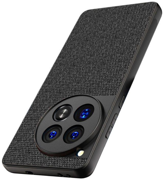 Kapa Soft Full Fabric Protective Back Case Cover for OnePlus 12 | Shockproof Slim Hard Anti Slip Back Case (Black)