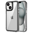 Kapa Warrior Acrylic Clear Back Cover For Apple iPhone 15 | Slim Shockproof [Military Grade Protection] Hybrid Bumper Case (Black Sides)