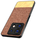 Kapa Soft Fabric & Leather Hybrid Protective Back Cover for Redmi Note 13 PRO | Shockproof Slim Hard Anti Slip Back Case (Brown)