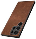 Kapa Tux Back Case for Samsung Galaxy S23 ULTRA | Slim Leather Shockproof Camera Protection Back Cover (Brown)