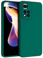 Matte Lens Protective Back Cover for Xiaomi 11i / 11i Hypercharge , Slim Silicone with Soft Lining Shockproof Flexible Full Body Bumper Case (Green)